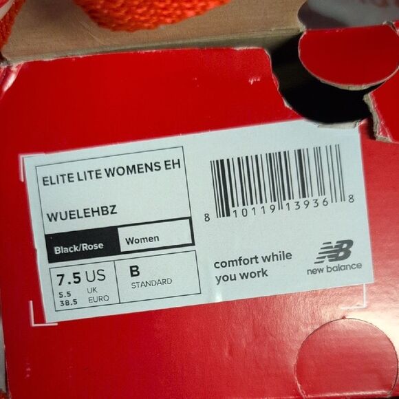 NWT New Balance Elite Lite Sneaker Composite Toe Work Shoe Black / Rose Size 7.5 - Picture 2 of 10